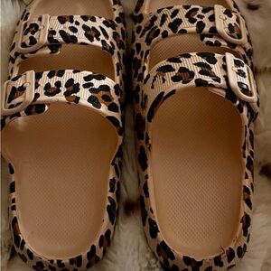 Leopard Print Women's Clogs